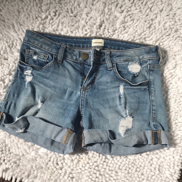 Pants - Distressed jean shorts